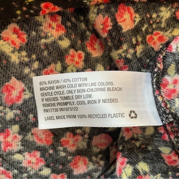 Wild Fable Black Pink Floral Spaghetti Strap Mini Dress Extra Small - Picture 6 of 9